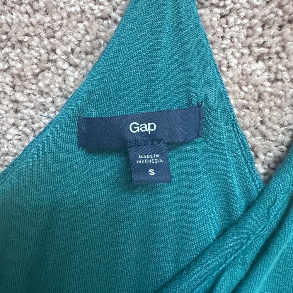 GAP Teal Maxi Dress Small Cross-Front Spaghetti Strap - Picture 7 of 9
